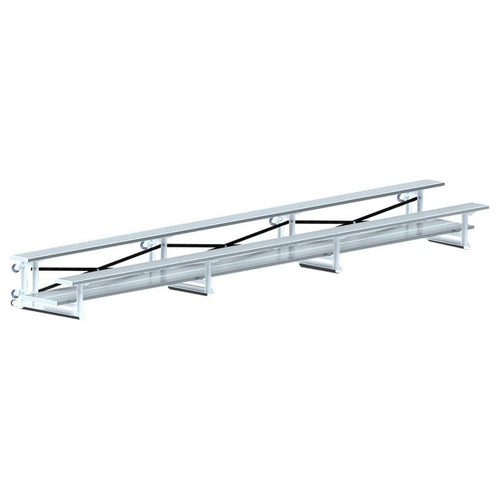 Jaypro Indoor Bleacher - 21 ft. (2 Row - Double Foot Plank) - Tip & Roll BLDP-221TRG