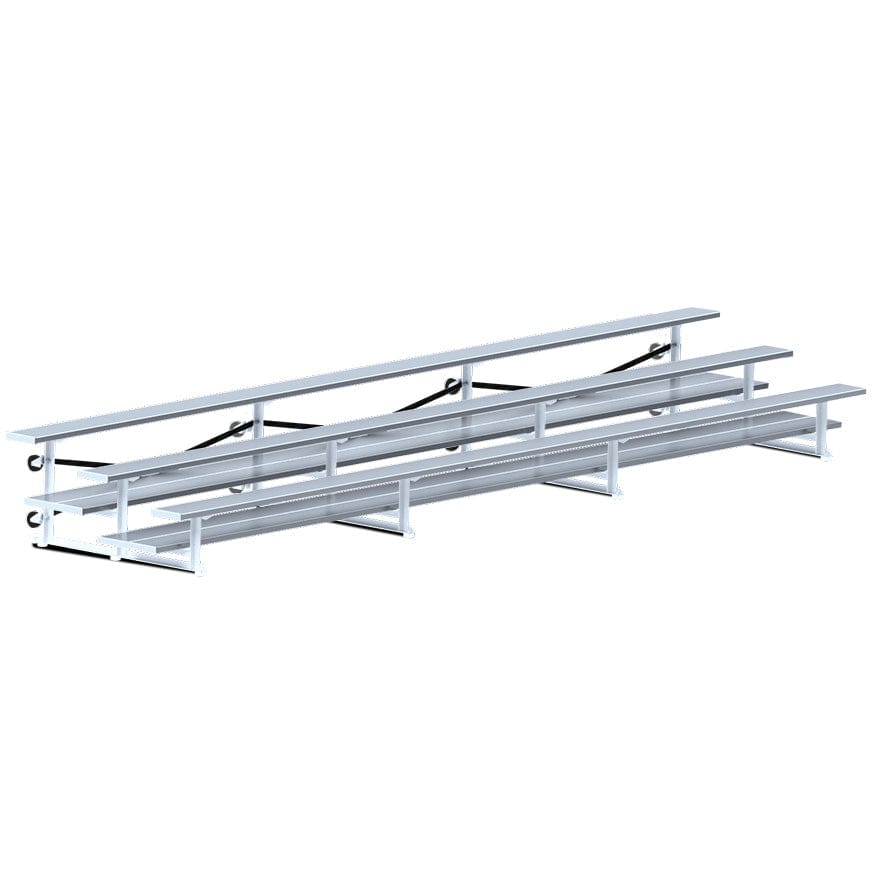 Jaypro Indoor Bleacher - 21 ft. (3 Row - Double Foot Plank) - Tip & Roll BLDP-321TRG