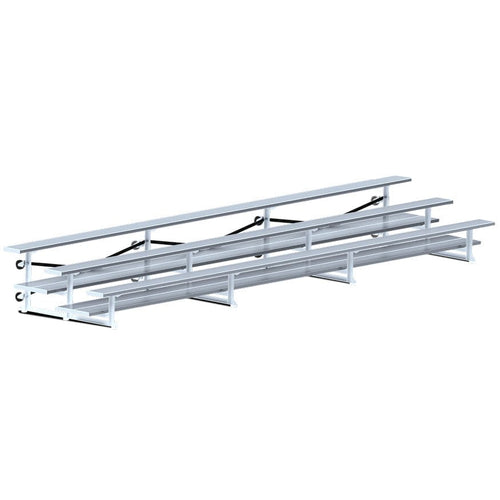 Jaypro Indoor Bleacher - 21 ft. (3 Row - Double Foot Plank) - Tip & Roll BLDP-321TRG