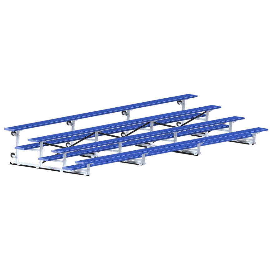 Jaypro Indoor Bleacher - 21 ft. (4 Row - Single Foot Plank) - Tip & Roll (Powder Coated) BLCH-421TRGPC