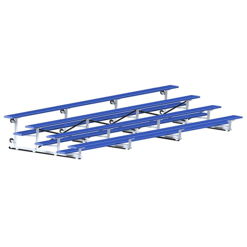 Jaypro Indoor Bleacher - 21 ft. (4 Row - Single Foot Plank) - Tip & Roll (Powder Coated) BLCH-421TRGPC