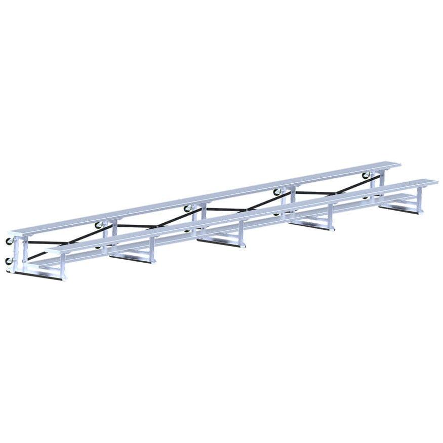 Jaypro Indoor Bleacher - 27 ft. (2 Row - Single Foot Plank) - Tip & Roll BLCH-227TRG