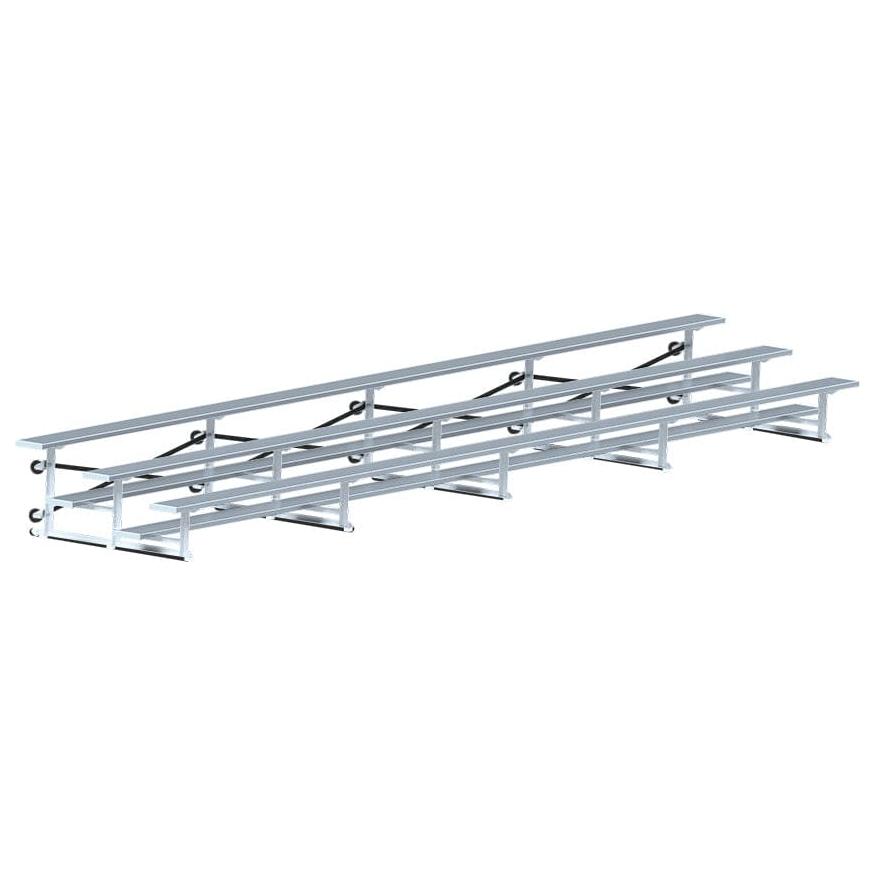 Jaypro Indoor Bleacher - 27 ft. (3 Row - Single Foot Plank) - Tip & Roll BLCH-327TRG