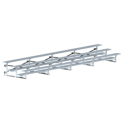 Jaypro Indoor Bleacher - 27 ft. (3 Row - Single Foot Plank) - Tip & Roll BLCH-327TRG