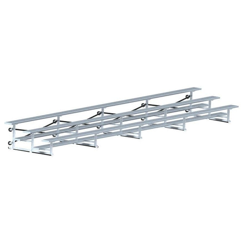Jaypro Indoor Bleacher - 27 ft. (3 Row - Single Foot Plank) - Tip & Roll BLCH-327TRG