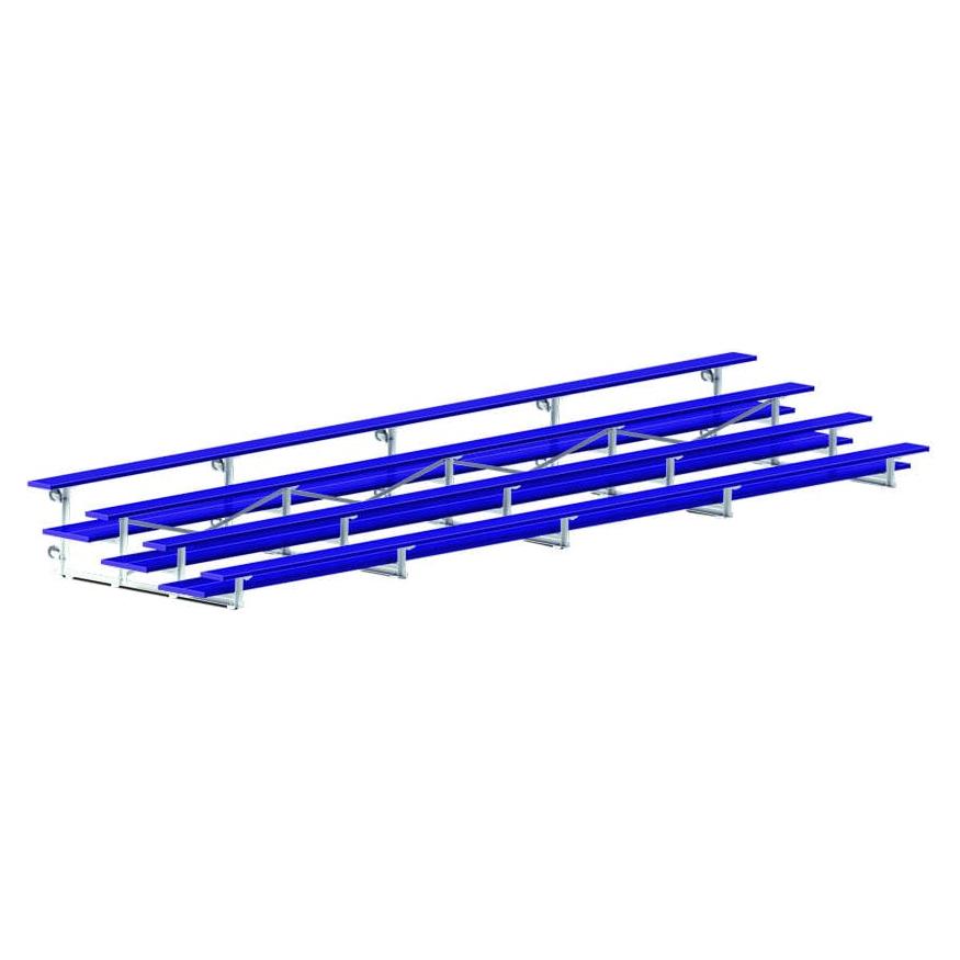 Jaypro Indoor Bleacher - 27 ft. (4 Row - Double Foot Plank) - Tip & Roll (Powder Coated) BLDP-427TRGPC
