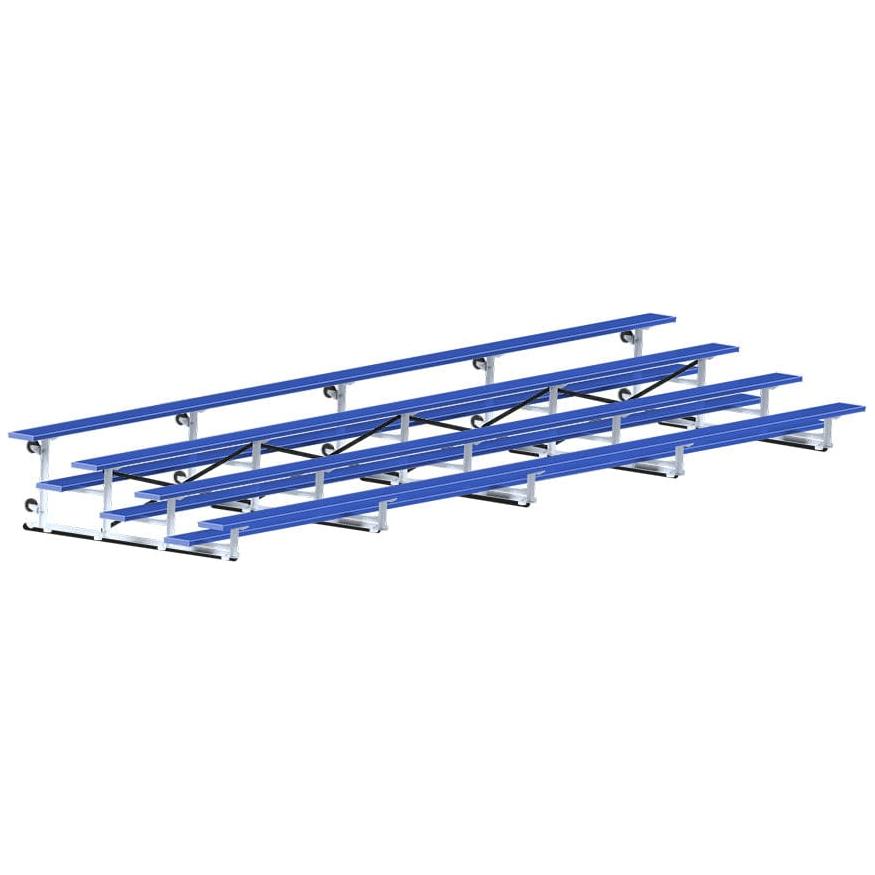 Jaypro Indoor Bleacher - 27 ft. (4 Row - Single Foot Plank) - Tip & Roll (Powder Coated) BLCH-427TRGPC