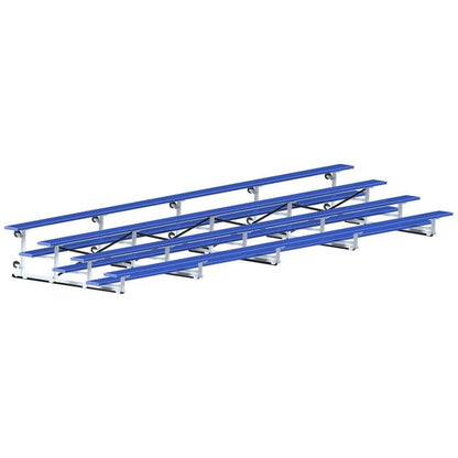 Jaypro Indoor Bleacher - 27 ft. (4 Row - Single Foot Plank) - Tip & Roll (Powder Coated) BLCH-427TRGPC