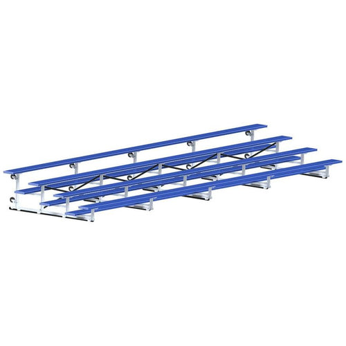 Jaypro Indoor Bleacher - 27 ft. (4 Row - Single Foot Plank) - Tip & Roll (Powder Coated) BLCH-427TRGPC