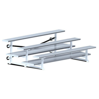 Jaypro Indoor Bleacher - 7-1/2 ft. (3 Row - Double Foot Plank) - Tip & Roll BLDP-375TRG