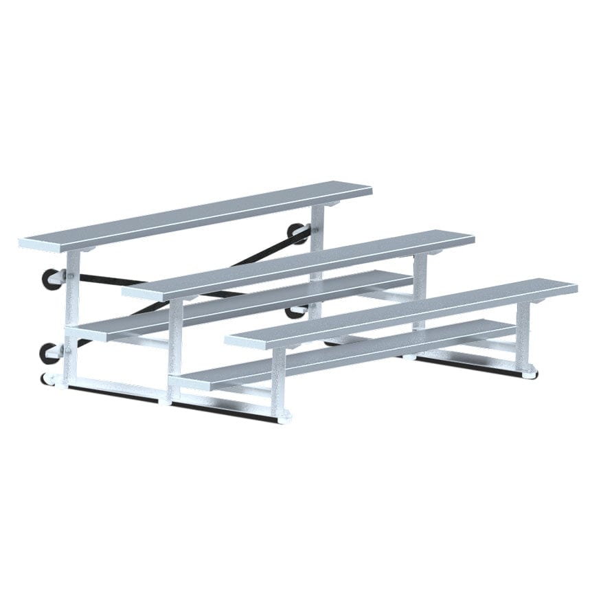 Jaypro Indoor Bleacher - 7-1/2 ft. (3 Row - Single Foot Plank) - Tip & Roll BLCH-375TRG