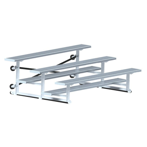 Jaypro Indoor Bleacher - 7-1/2 ft. (3 Row - Single Foot Plank) - Tip & Roll BLCH-375TRG