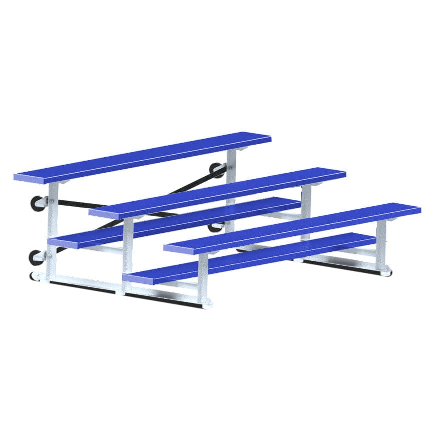 Jaypro Indoor Bleacher - 7-1/2 ft. (3 Row - Single Foot Plank) - Tip & Roll (Powder Coated) BLCH-375TRGPC