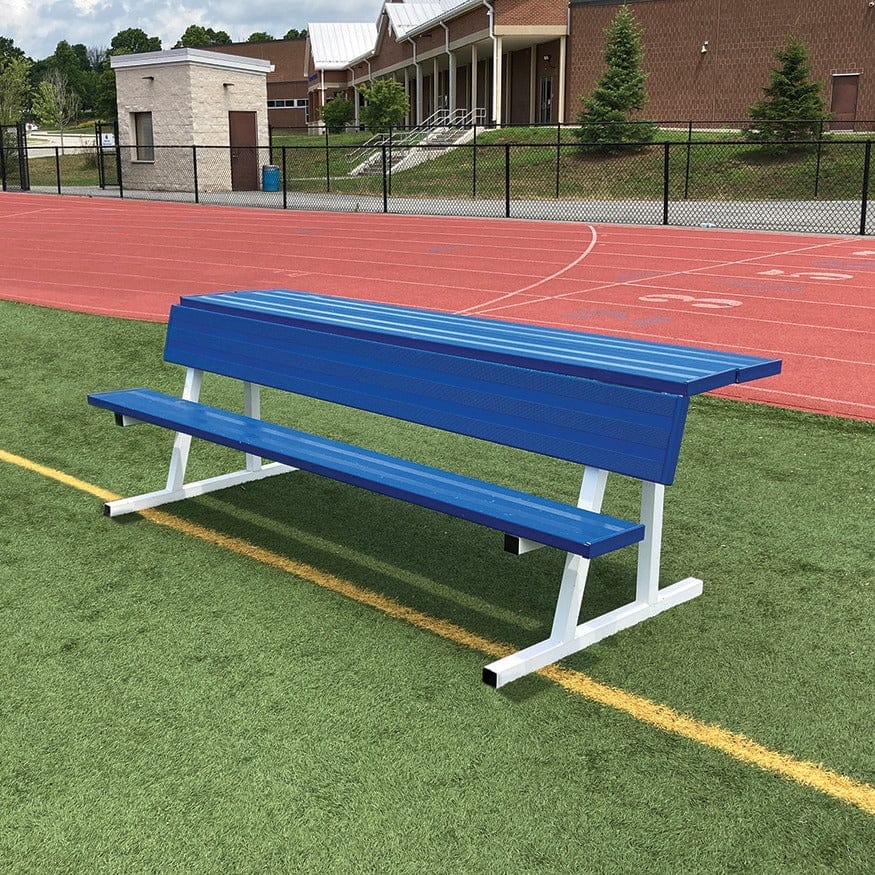Jaypro Player Bench w/ Seat Back and Shelf - 7-1/2 ft. - Portable (Powder Coated) PBS-80PC
