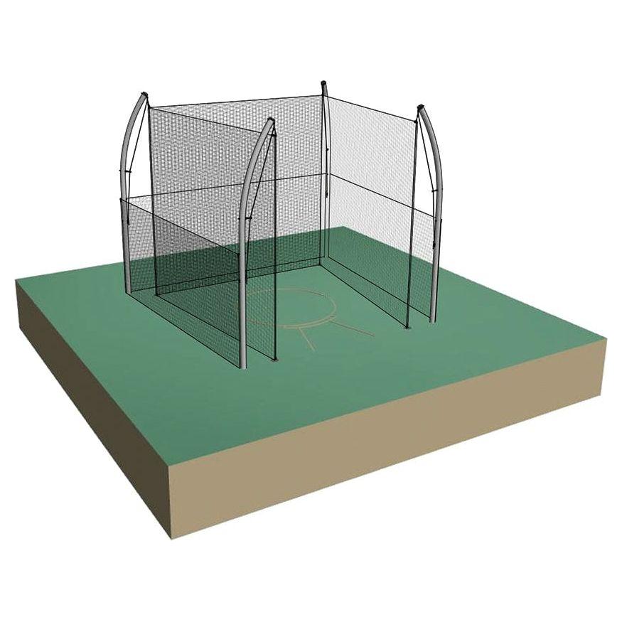 Jaypro Shot Put Cage 34.92 Degree Throwing Sector with Safety and Barrier Nets SC-25BN
