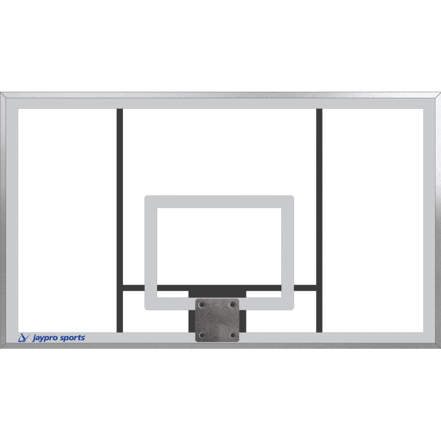 Jaypro Straight Post Basketball System (5-9/16" Pole with 6' Offset) 72"W x 42"H Acrylic Backboard