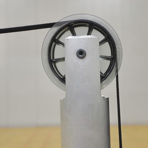 Jaypro T-Base Competition Volleyball Net System w/ Graphics (FeatherLite Pin-Stop Height Adjust Upright)