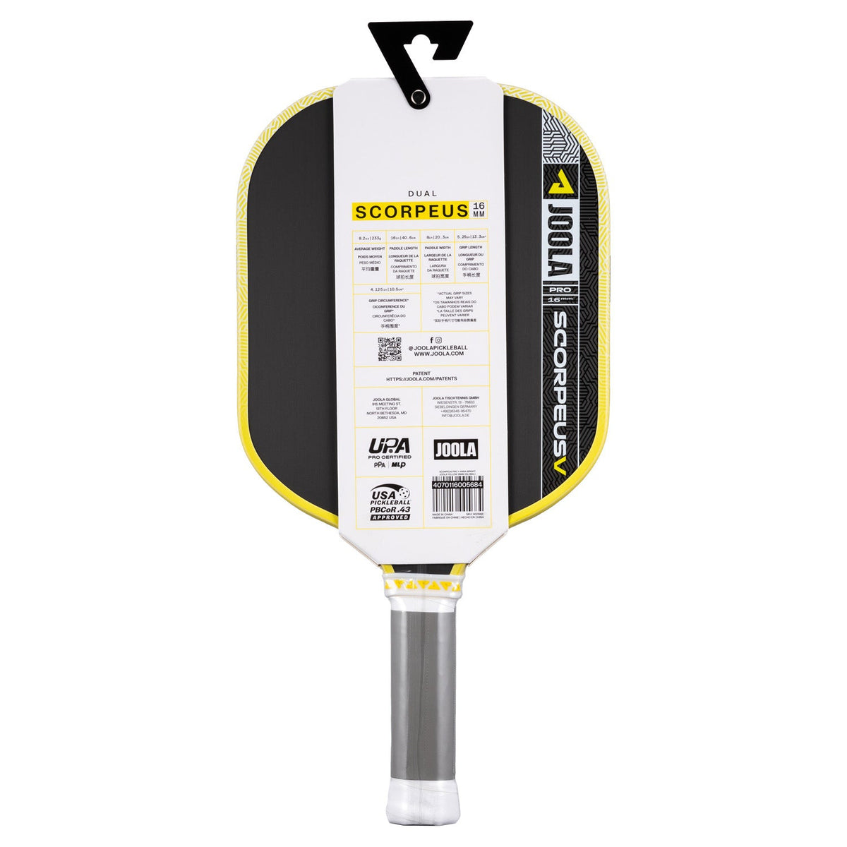 Joola Scorpeus Pro V Anna Bright 16mm Paddle