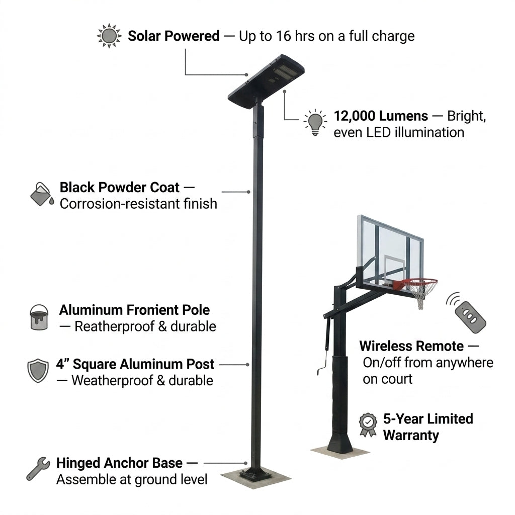 Court Vision™ Solar Powered Court Light by First Team