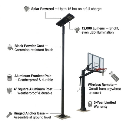Court Vision™ Solar Powered Court Light by First Team