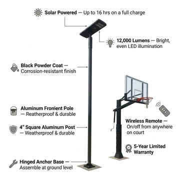 Court Vision™ Solar Powered Court Light by First Team
