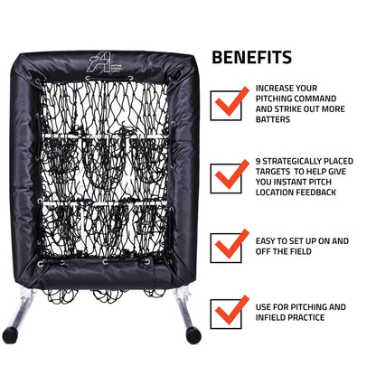 No Hitter Net - Pitching Net Target with Strike Zone for Baseball and Softball