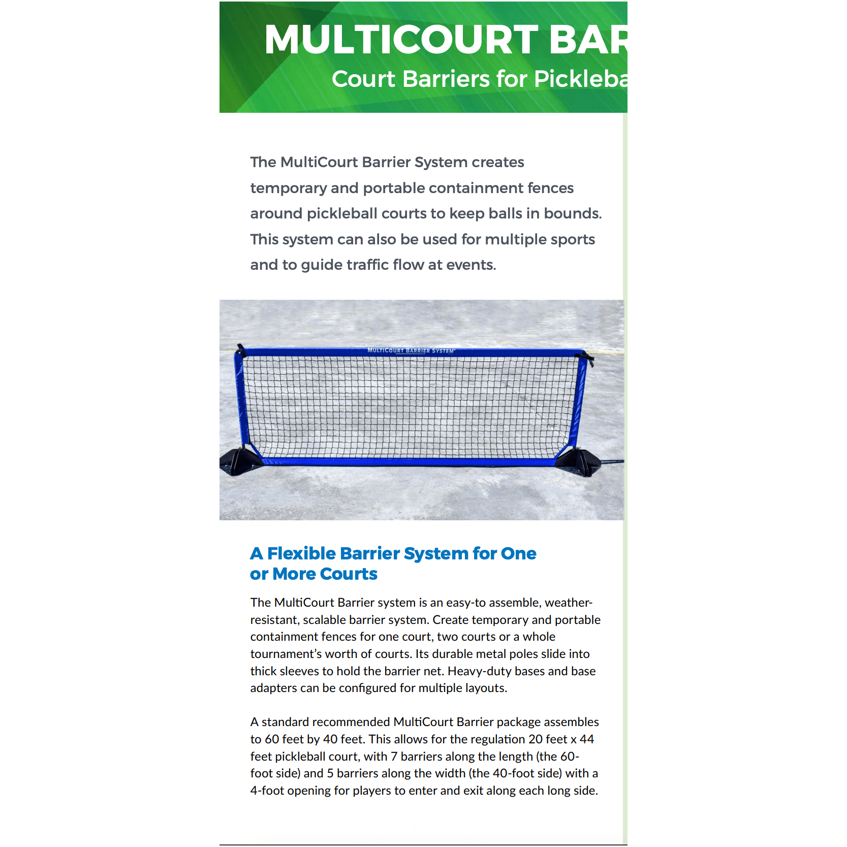 OnCourt OffCourt MultiCourt Barrier System
