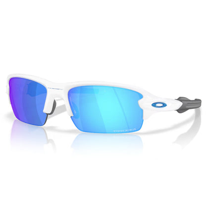 Flak 2.0 S Polished White w/ PRIZM Sapphire Sunglasses