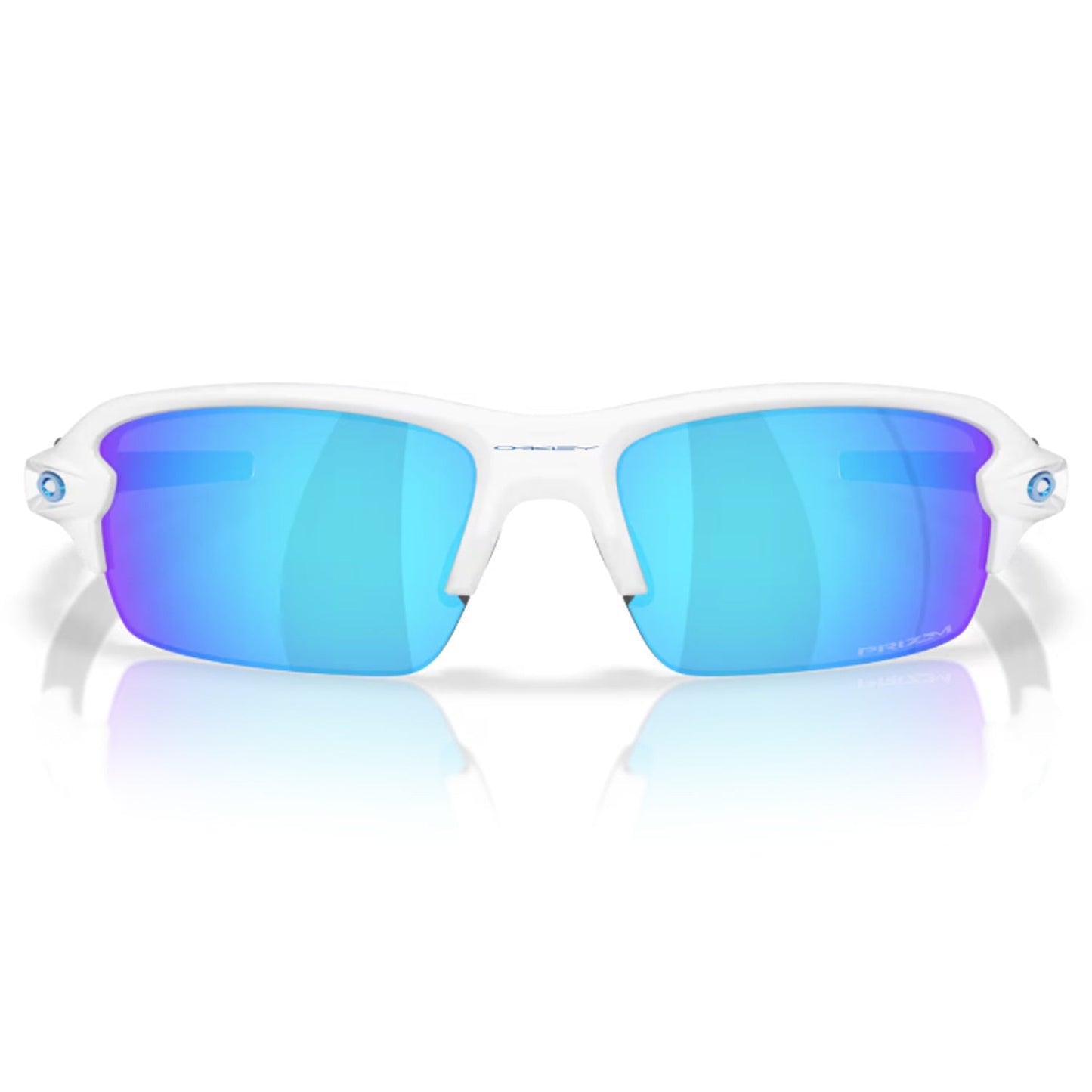 Flak 2.0 S Polished White w/ PRIZM Sapphire Sunglasses