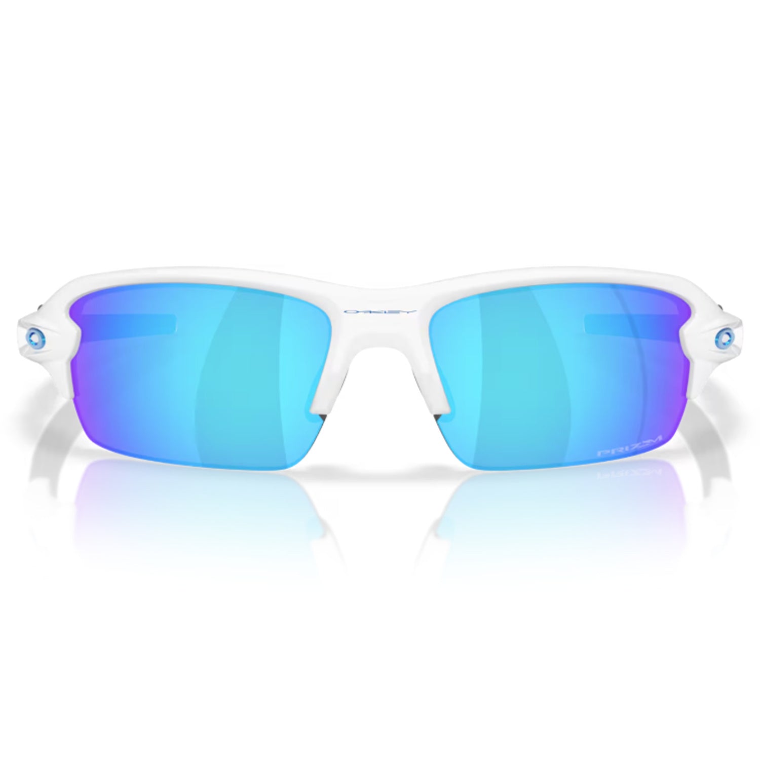 Flak 2.0 S Polished White w/ PRIZM Sapphire Sunglasses