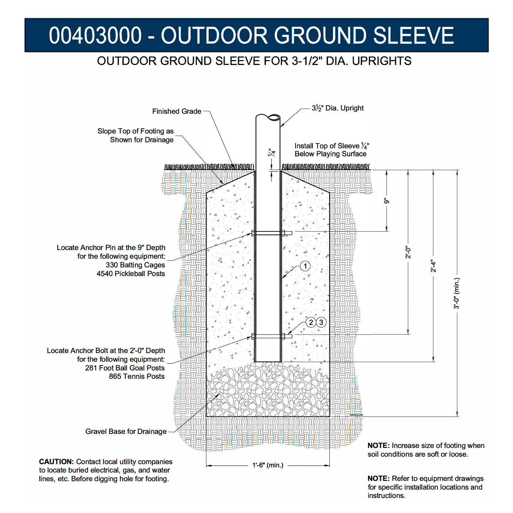 Porter 3-1/2" Dia. Outdoor Ground Sleeve 00403000