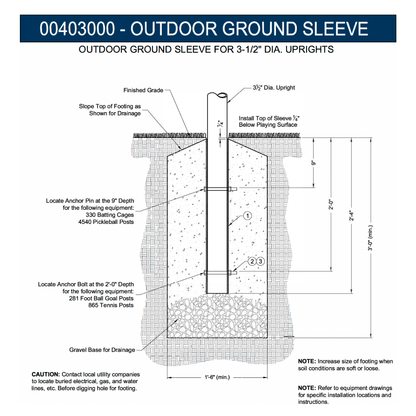Porter 3-1/2" Dia. Outdoor Ground Sleeve 00403000