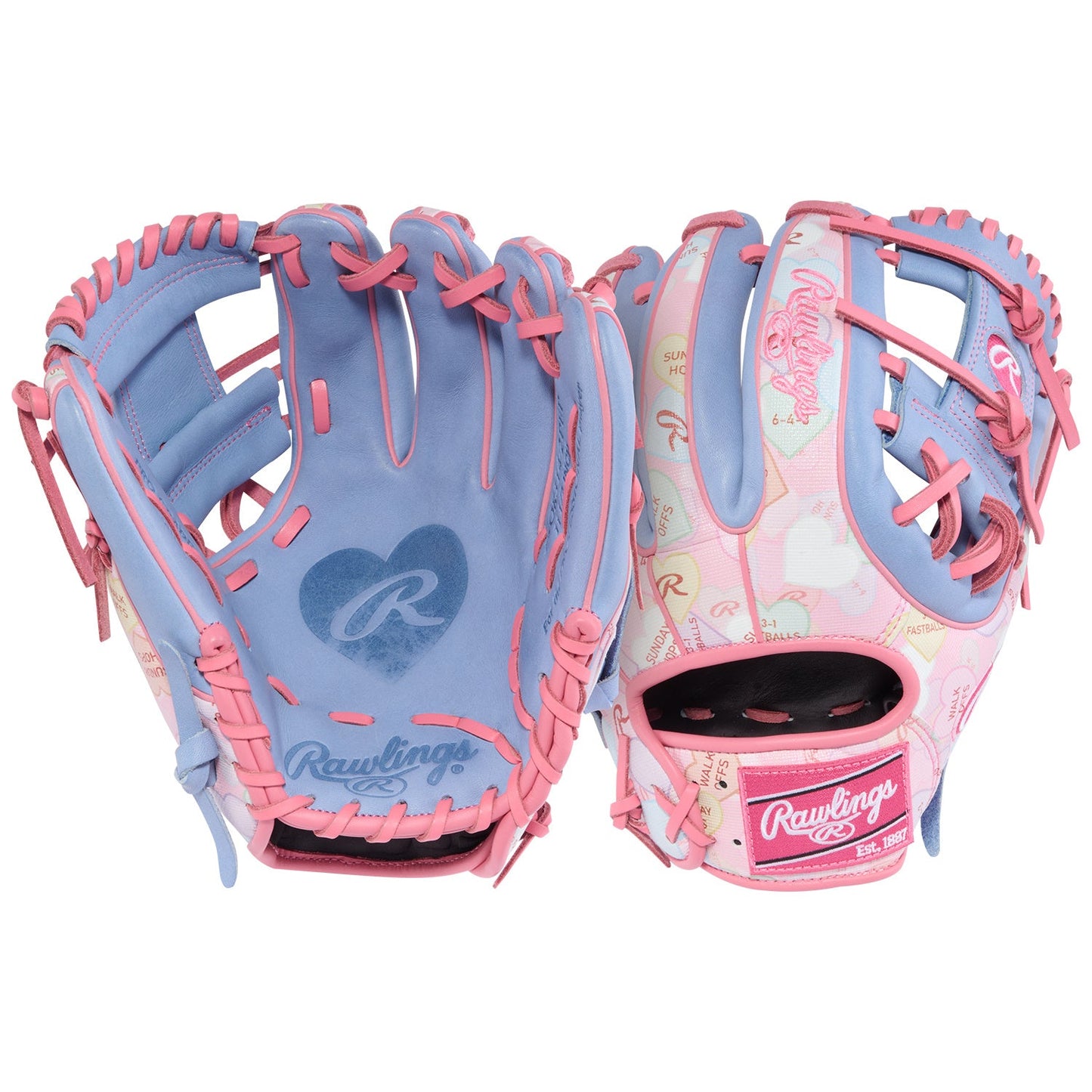 Rawlings PROR314-2PEP Candy Heart Valentine's Day Heart of the Hide 11.5" Baseball Glove