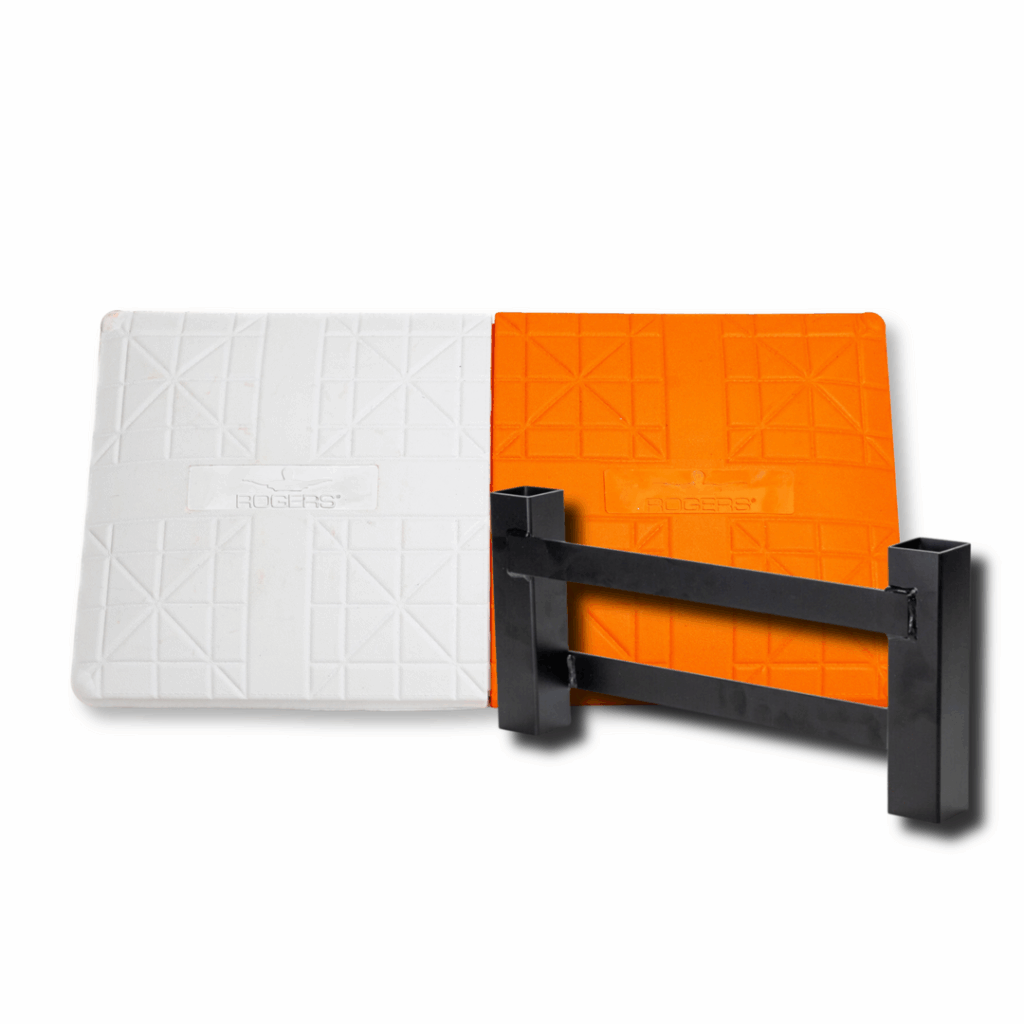 Rogers Pro-Style Base Set w/ Double First Base White/Orange RPSB-2-DBL-FST-OR