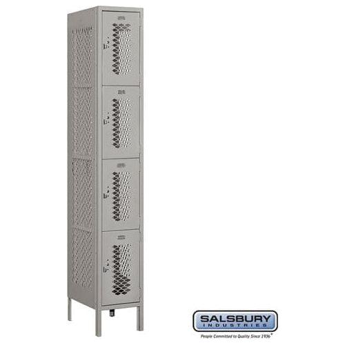 Salsbury 12" Wide Four Tier Vented Metal Locker 12" W x 78" H x 12" D (Unassembled)