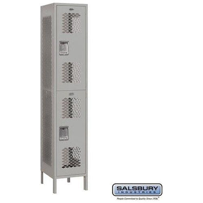 Salsbury 15" Wide Double Tier Vented Metal Locker 15" W x 78" H x 18" D (Unassembled)