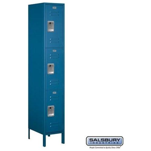 Salsbury 15" Wide Triple Tier Standard Metal Locker 15" W x 78" H x 18" D (Unassembled)