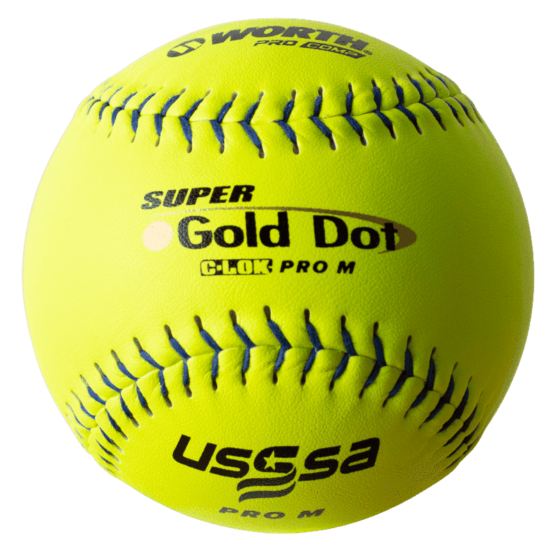 SPECIAL - 6 DOZEN - Worth PRO M 44/375 USSSA 12" Slowpitch Softballs - UM12CY