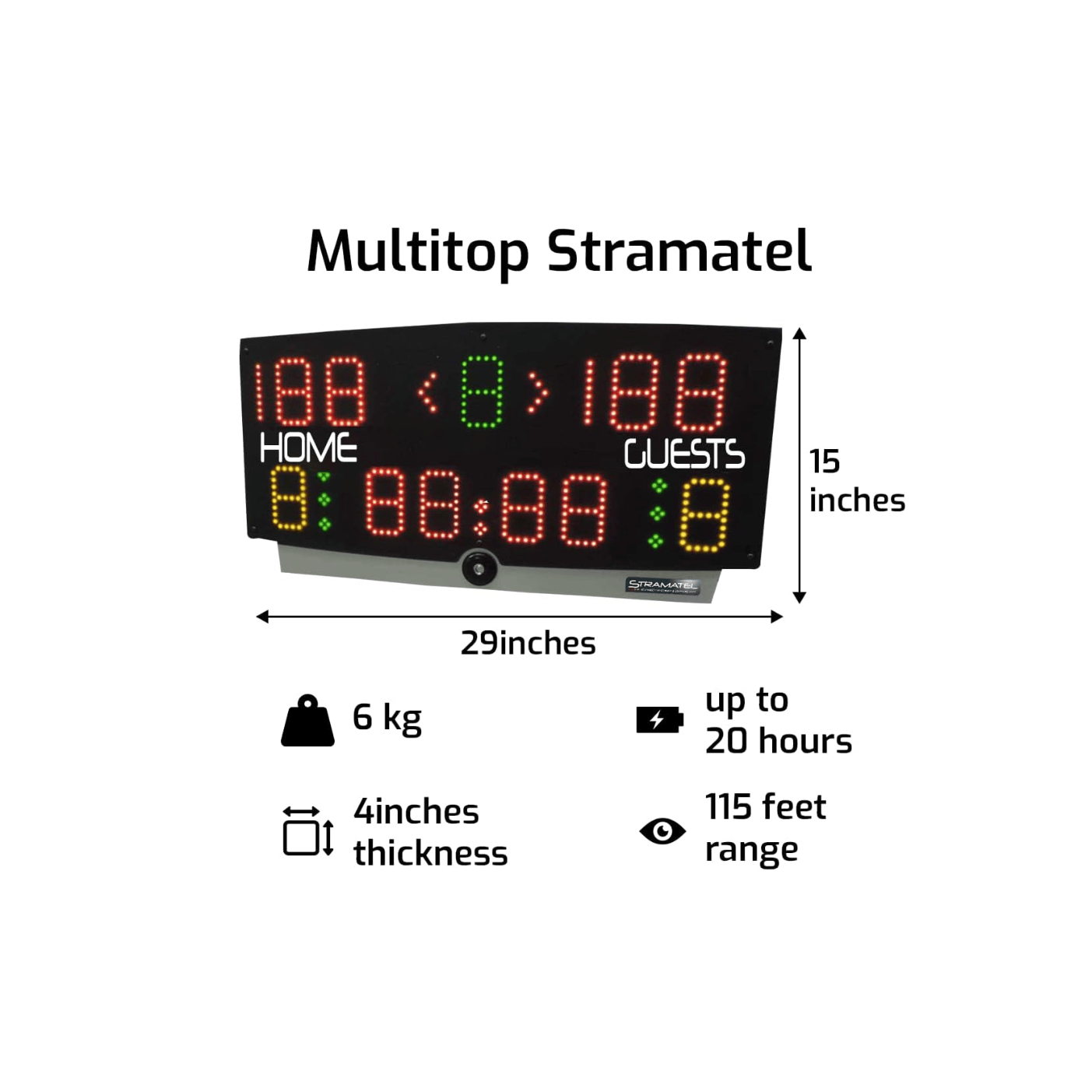 Stramatel Multisport Indoor Tabletop Scoreboard (Battery-Powered)