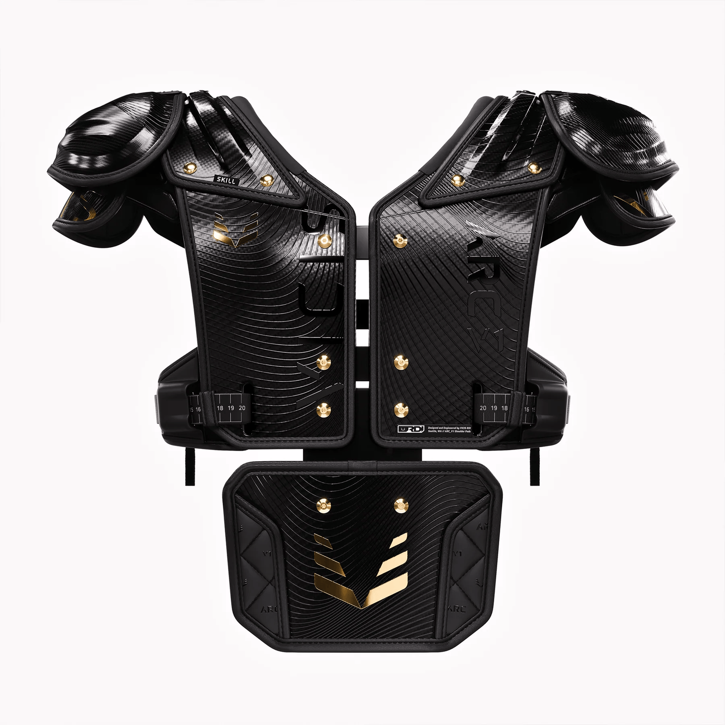 Vicis ARC_V1 Elite Football Shoulder Pads with Attached Back Pad- All Purpose