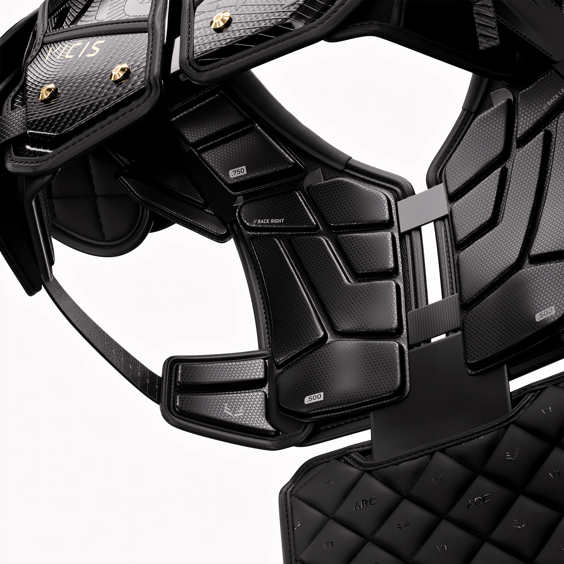 Vicis ARC_V1 Elite Football Shoulder Pads with Attached Back Pad- All Purpose