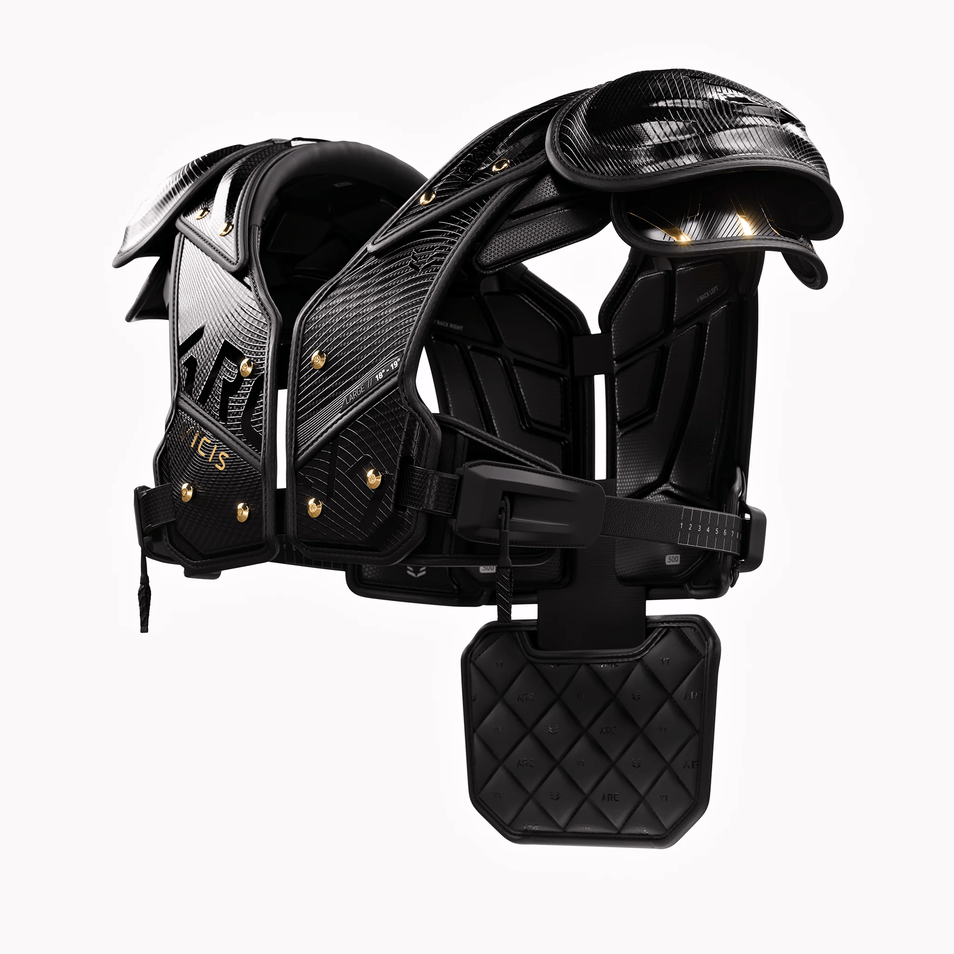 Vicis ARC_V1 Elite Football Shoulder Pads with Attached Back Pad - Trench