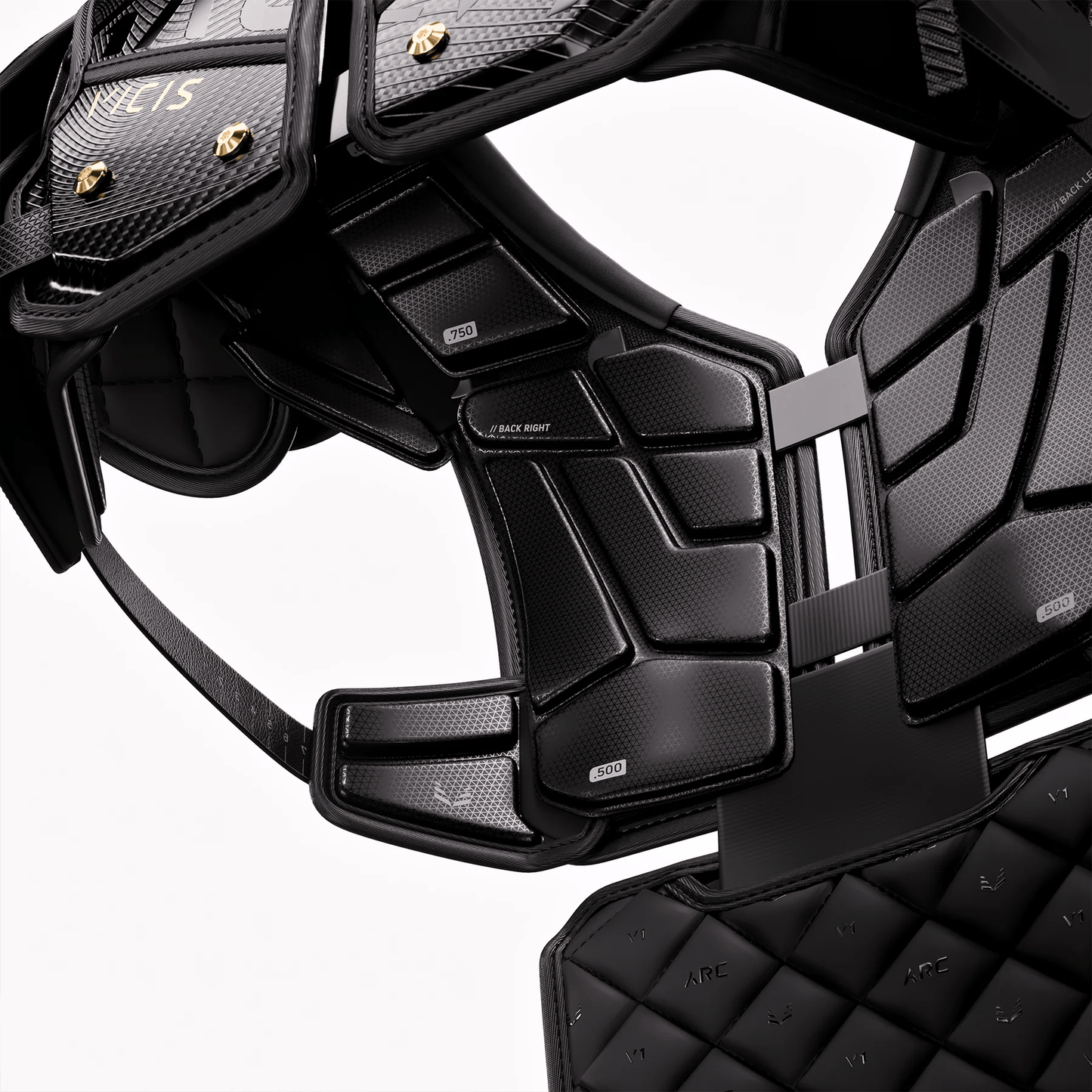 Vicis ARC_V1 Elite Football Shoulder Pads with Attached Back Pad - Trench
