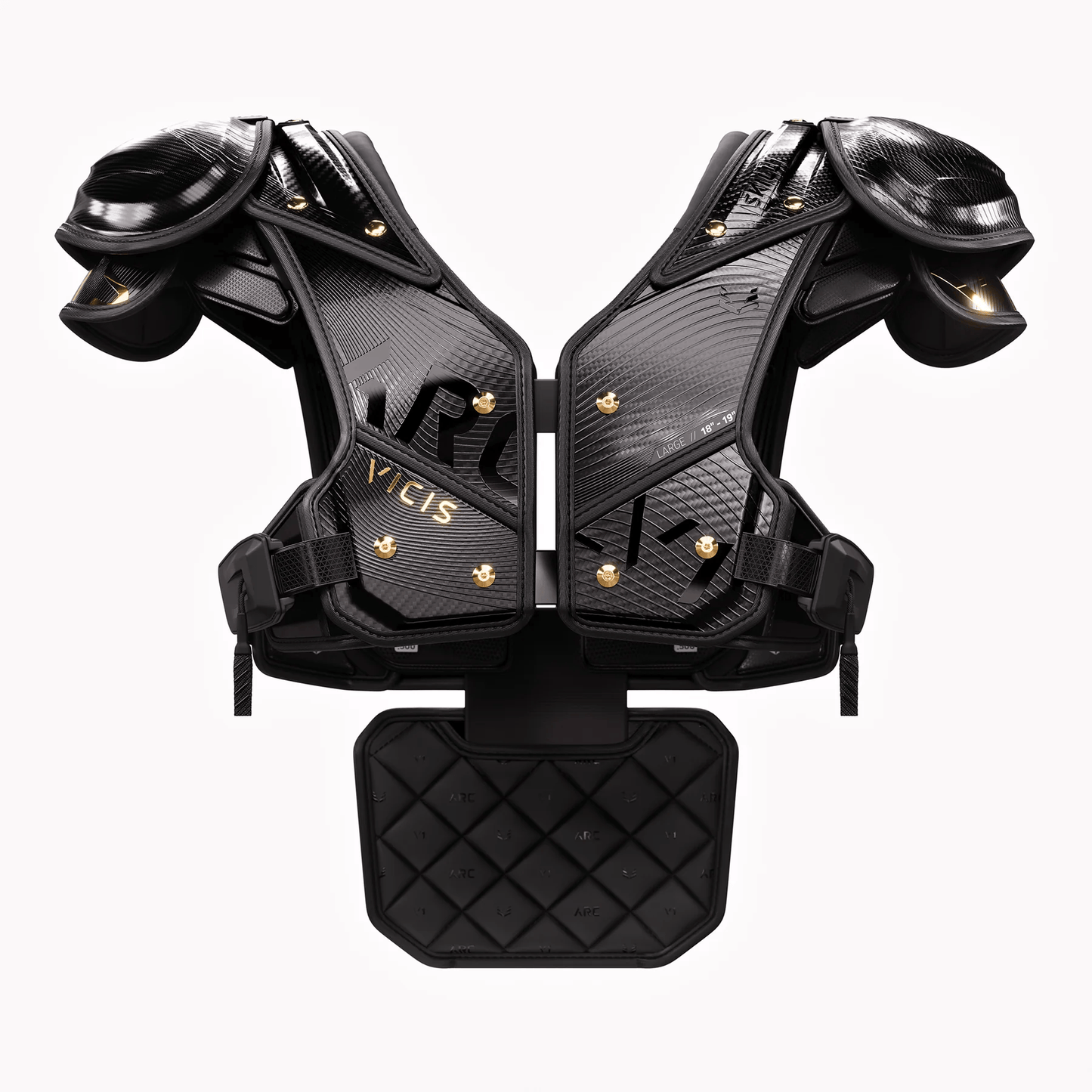 Vicis ARC_V1 Elite Football Shoulder Pads with Attached Back Pad - Trench