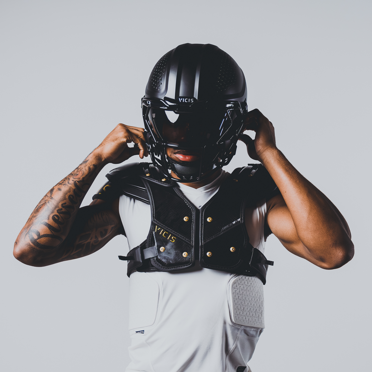 Vicis ARC_V1 Elite Football Shoulder Pads with Attached Back Pad- All Purpose