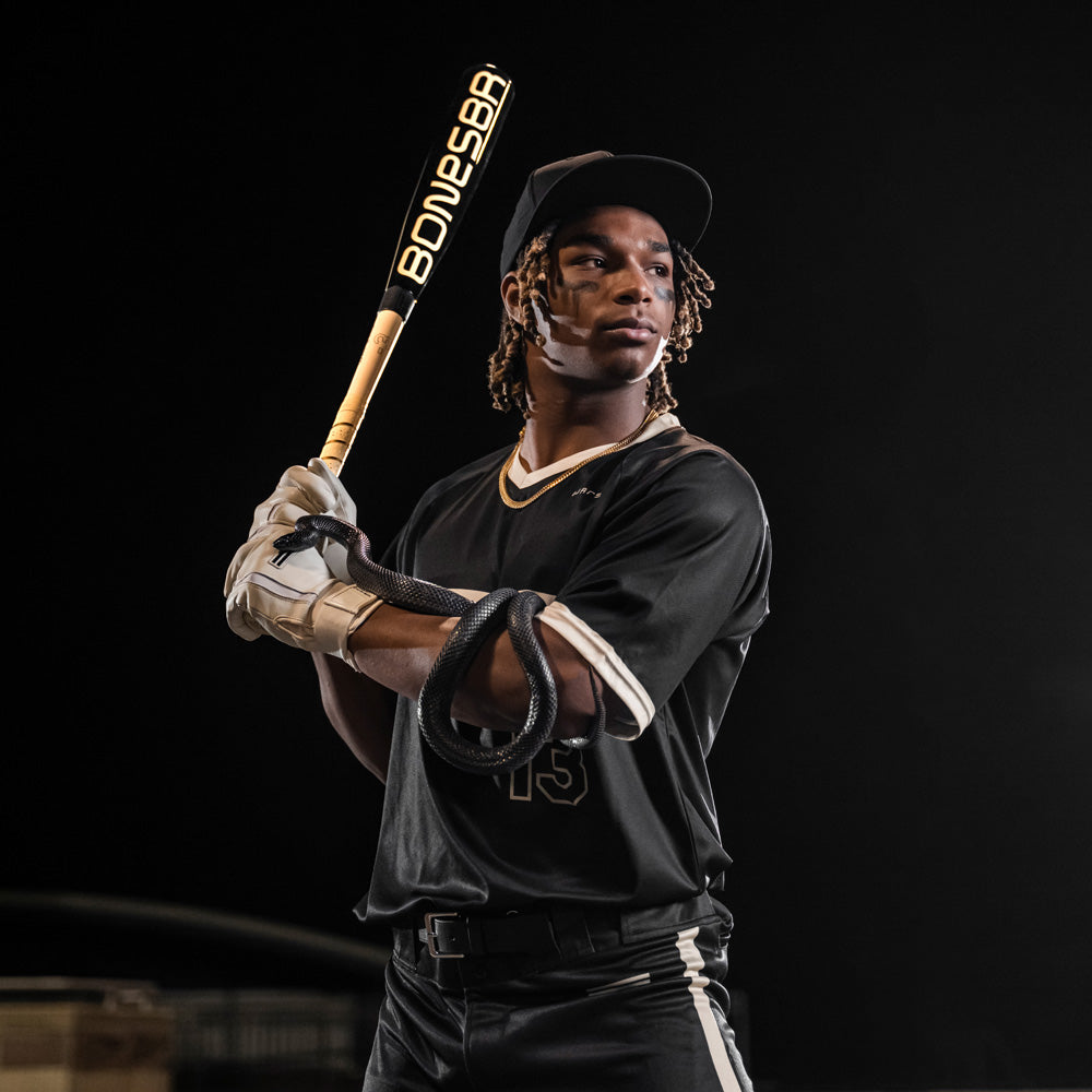 2025 Warstic Bonesaber Hybrid Black Cobra (-3) BBCOR Baseball Bat: MBBSRHB25BK3