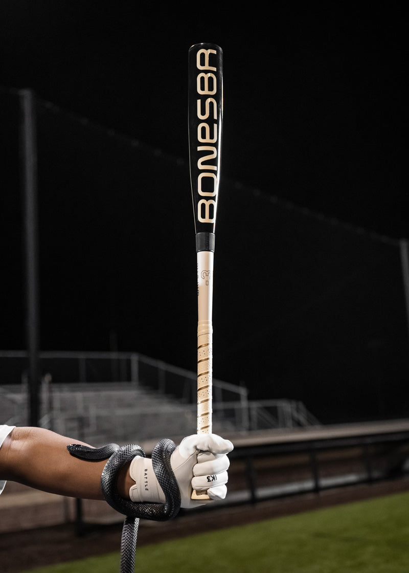 2025 Warstic Bonesaber Hybrid Black Cobra (-3) BBCOR Baseball Bat: MBBSRHB25BK3